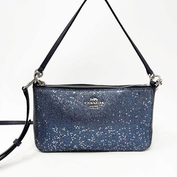 Coach Handbags - Coach Top Handle Pouch With Star Glitter Crossgrain Leather Bag Crossbody